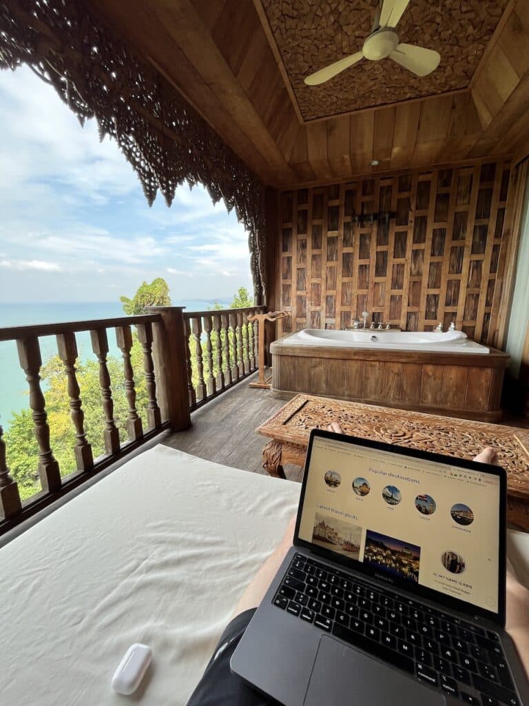 Ausblick von meinem Zimmer im Santhiya