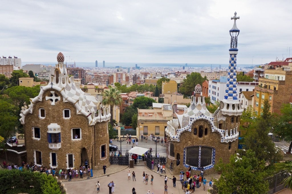 Stadtblick über Barcelona vom Park Güell