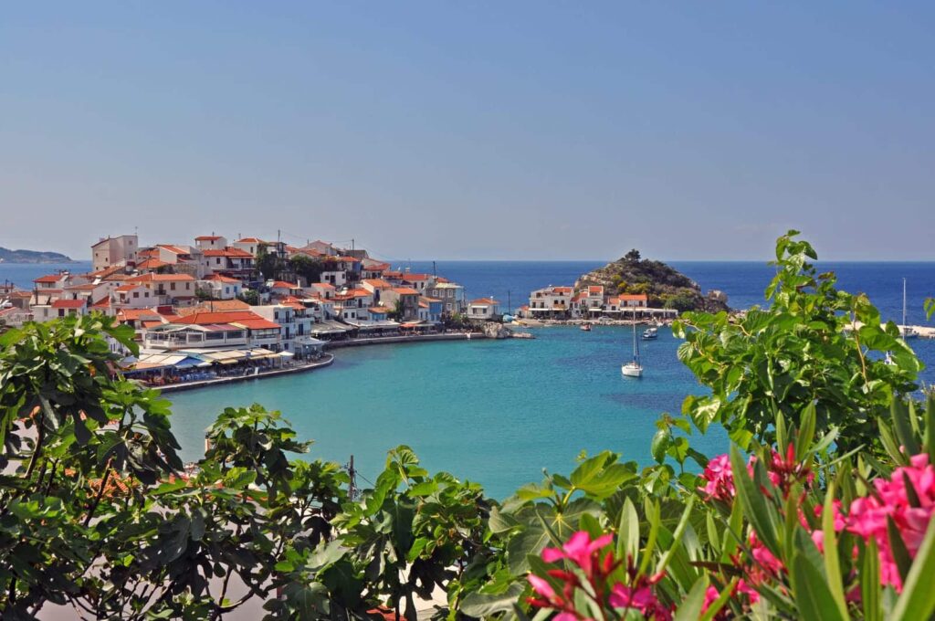 Blick über die Bucht auf Kokkari auf Samos