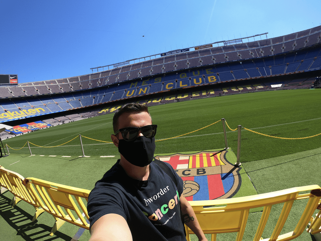 Kristoffer im FC-Barcelona-Museum im Jahr 2020