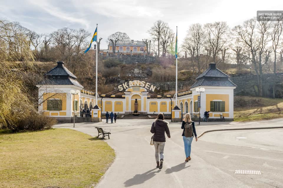 Historisches Gebäude im Freilichtmuseum Skansen in Stockholm