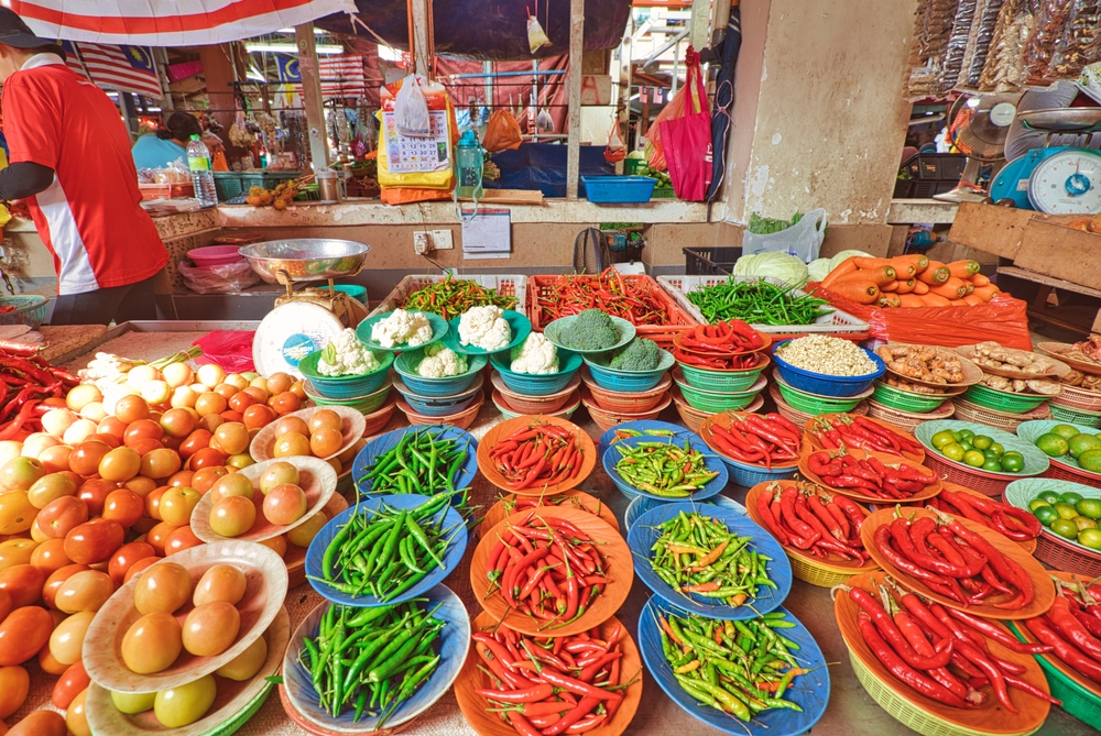 Stände auf dem Chow Kit Market in Kuala Lumpur