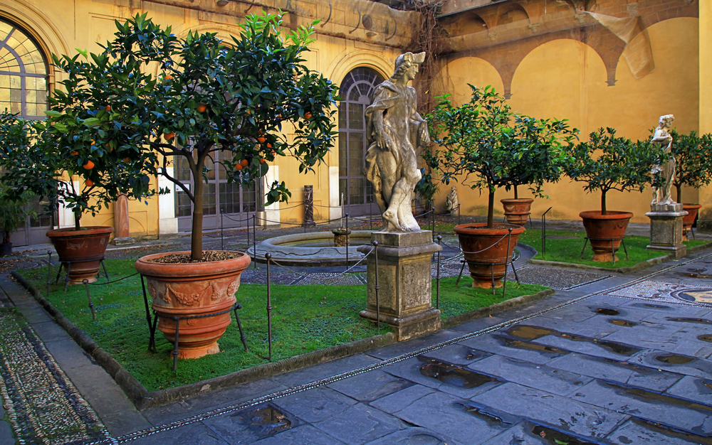 Der Innenhof des Palazzo Medici Riccardi in Florenz