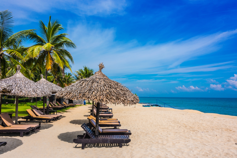 Der Sandstrand Cua Dai Beach bei Hoi An