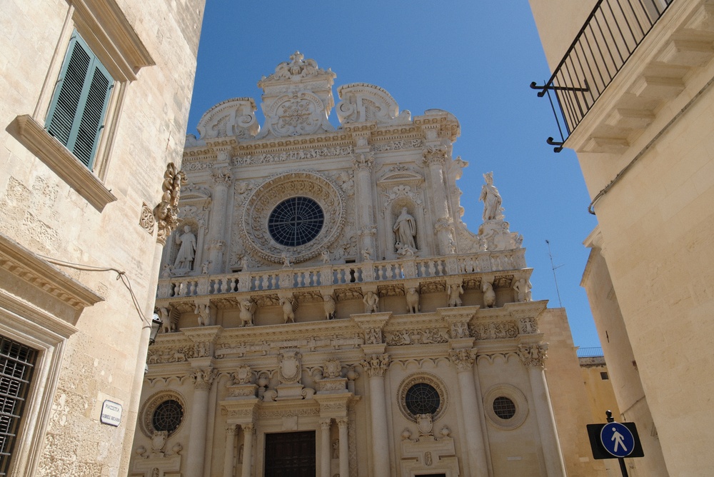 Die Barockfassade der Basilica di Santa Croce in Lecce