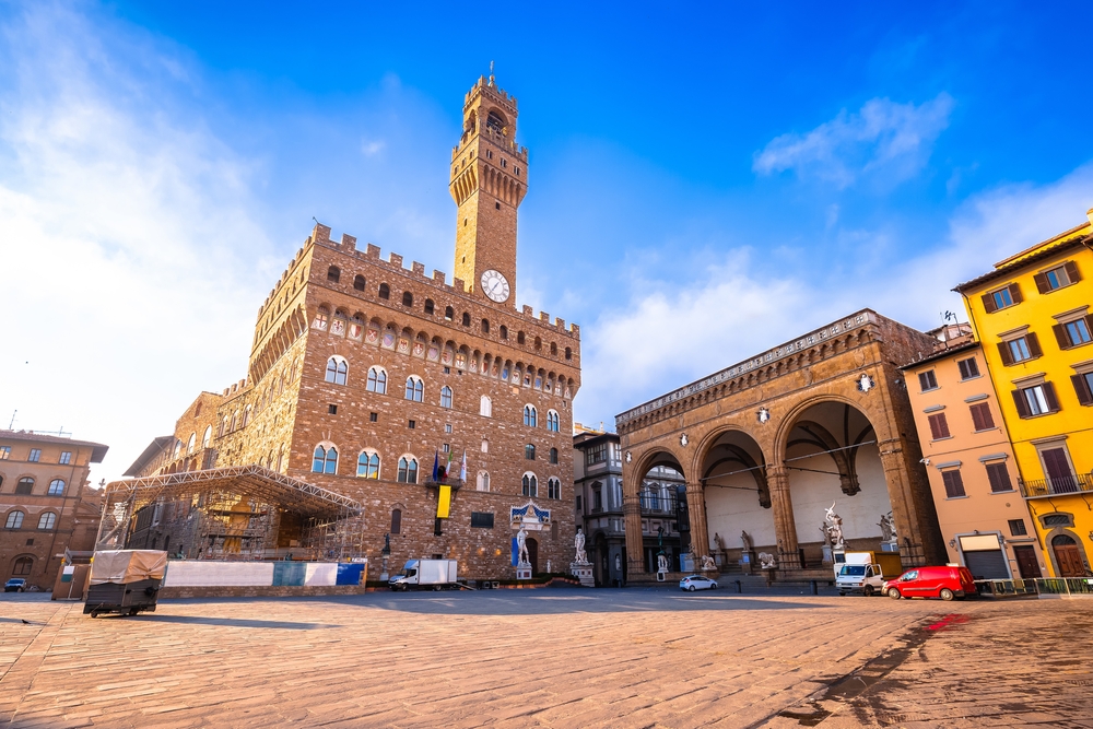 Die Piazza della Signoria und der Palazzo Vecchio in Florenz
