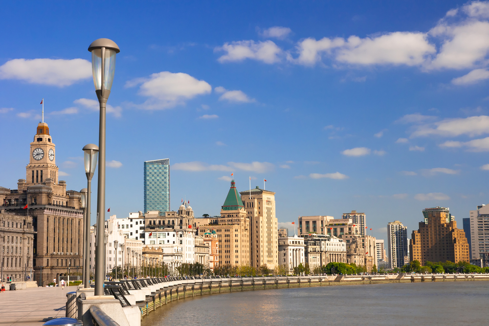 Die historischen Gebäude am Bund in Shanghai