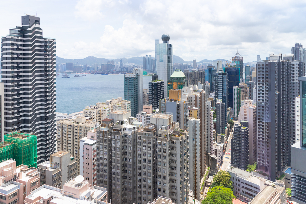 Geschäfts- und Wohngebäude in Sheung Wan auf Hong Kong Island