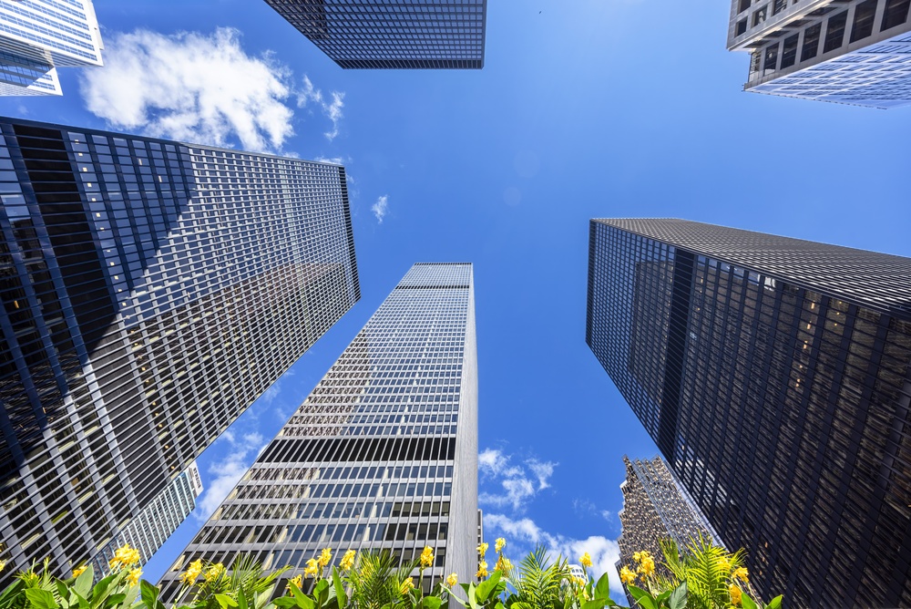 Hochhäuser im Financial District von Toronto nahe der Kreuzung von Yonge und King