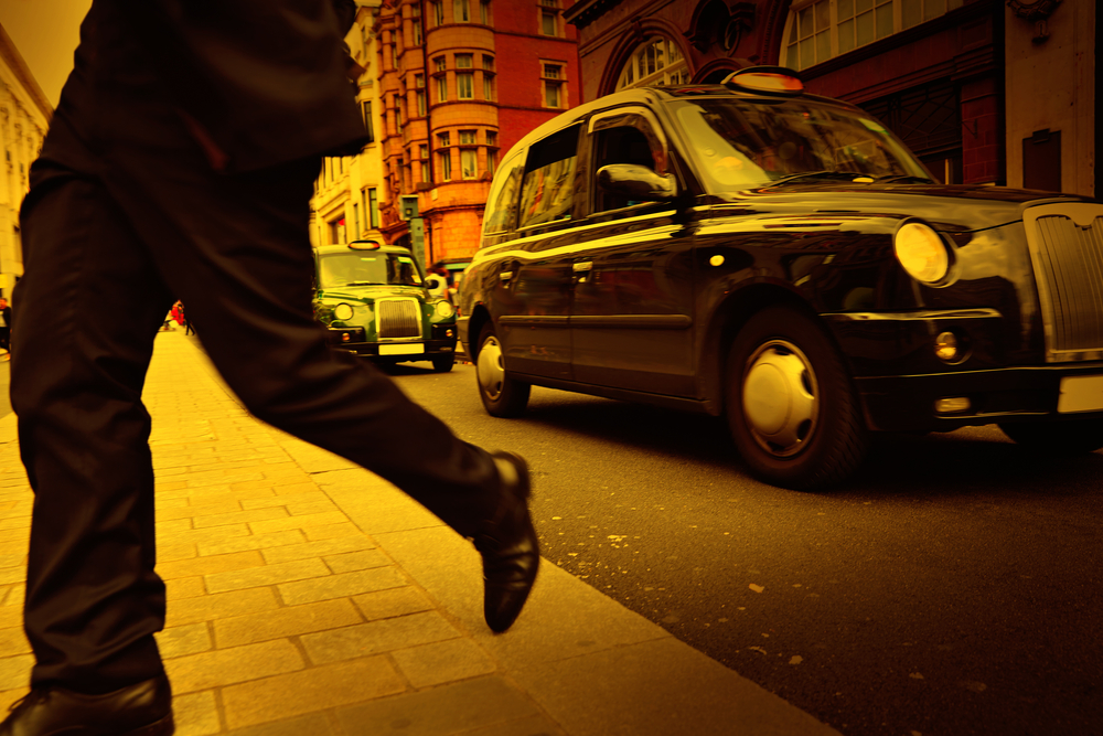 Londoner Taxi auf der Oxford Street