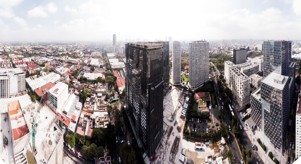 Luftaufnahme des Viertels Polanco in Mexiko-Stadt