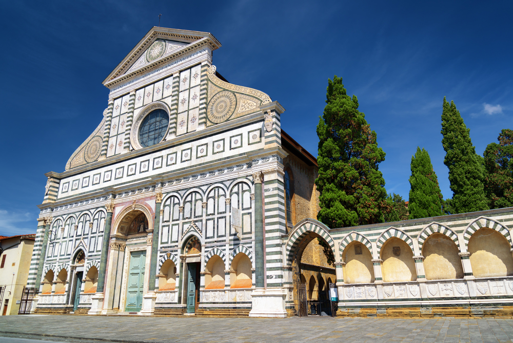 Marmorfassade der Kirche Santa Maria Novella in Florenz