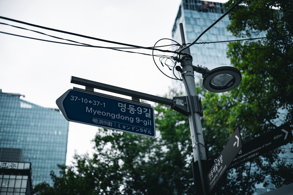 Das Einkaufsviertel Myeongdong in Seoul