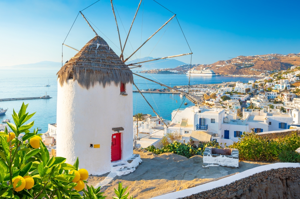 Blick auf Mykonos-Stadt