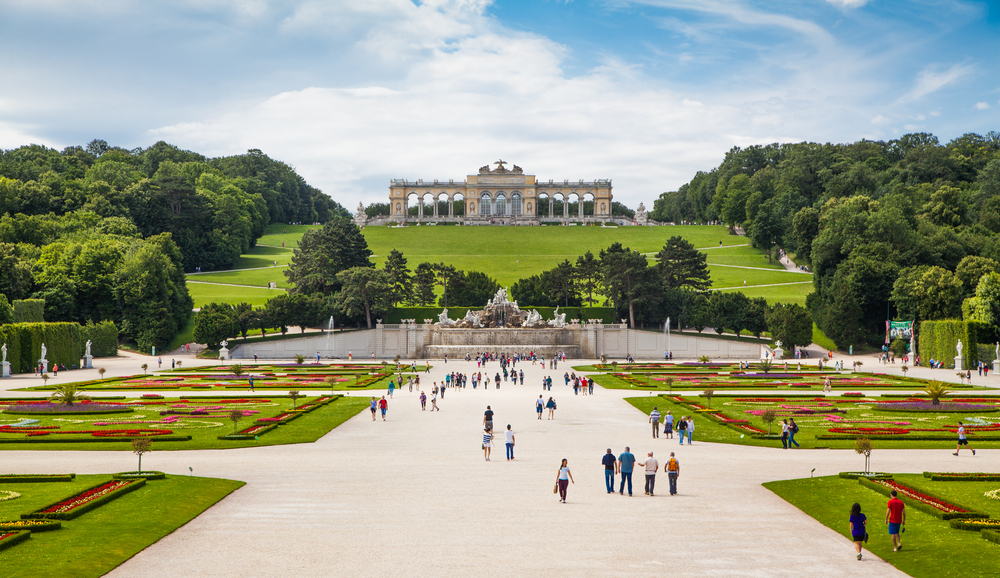 Schloss Schönbrunn und das Große Parterre in Wien