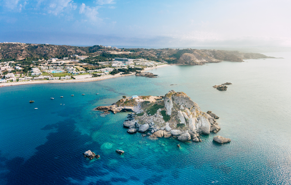 Panoramaaufnahme der Insel Kos aus der Luft