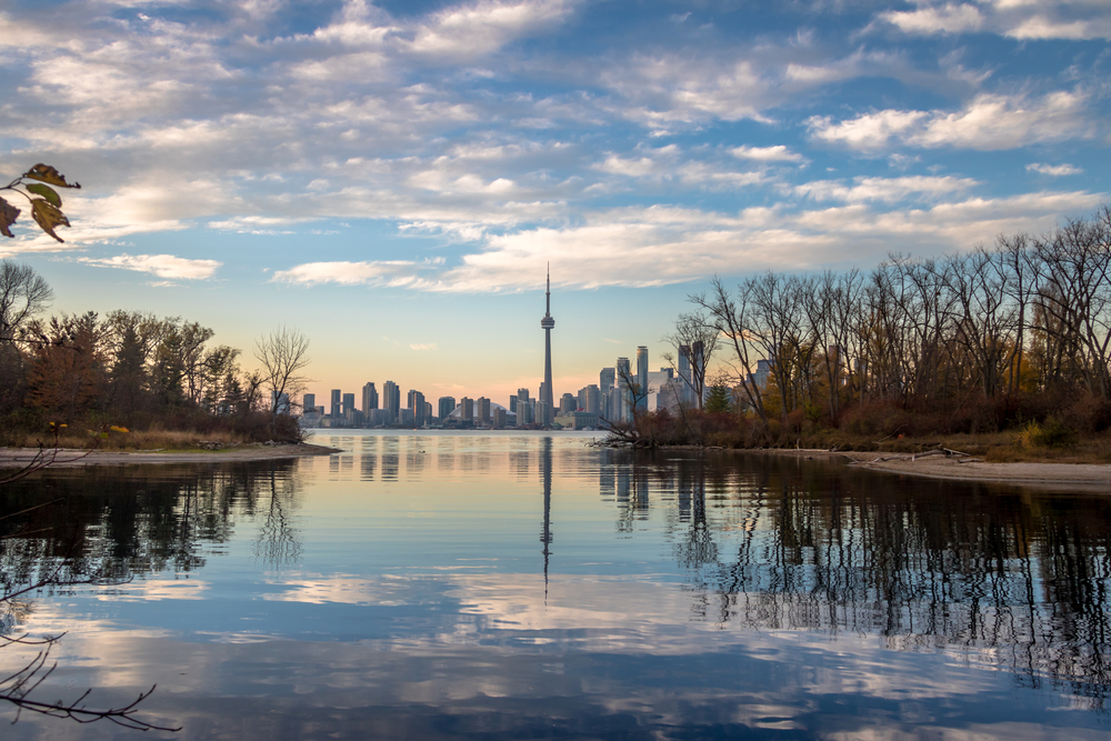 Die Skyline von Toronto, gesehen von den Toronto Islands