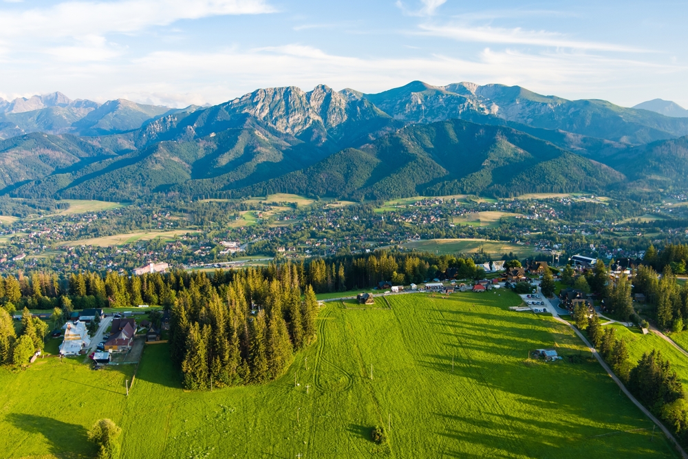 Zakopane unterhalb der Tatra, vom Gubałówka aus gesehen