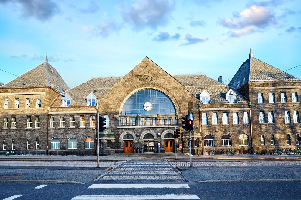 Das alte Bahnhofsgebäude von Bergen