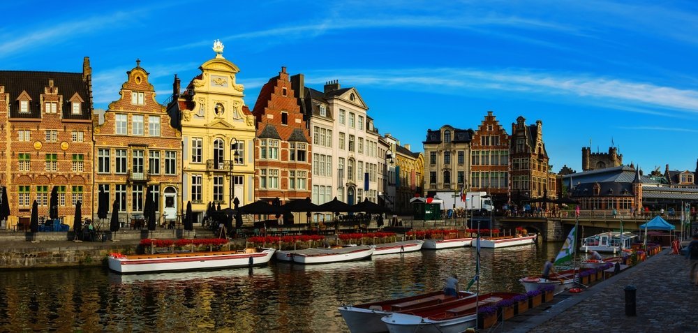 Die alten Zunfthäuser an der Graslei in Gent
