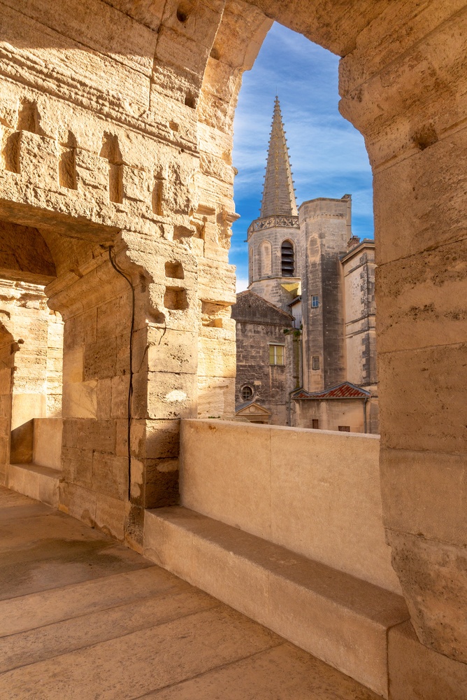 Das römische Amphitheater in Arles in der Provence