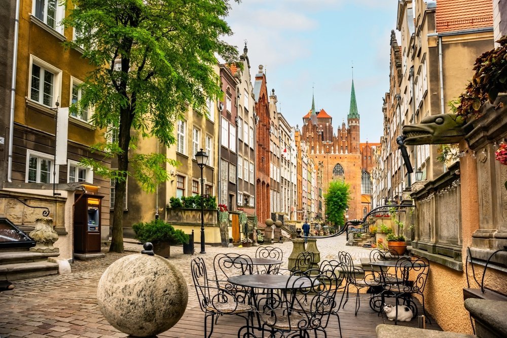 Die Architektur in der Frauengasse, ulica Mariacka
