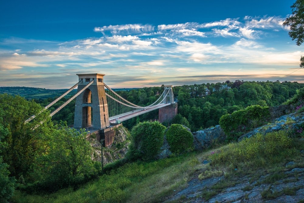 Clifton Suspension Bridge über der Avon-Schlucht bei Clifton Village in Bristol