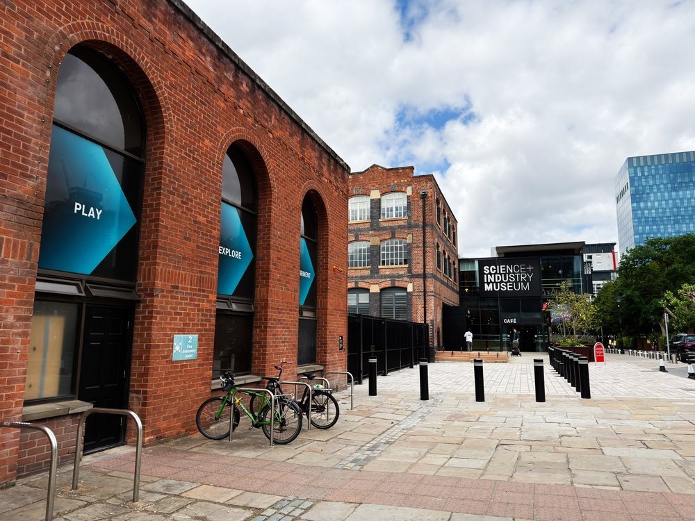 Eingang des Science and Industry Museum in Castlefield in Manchester