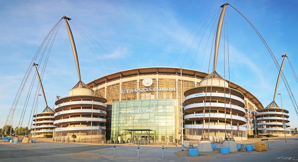 Etihad Stadium, das Stadion von Manchester City, in Manchester