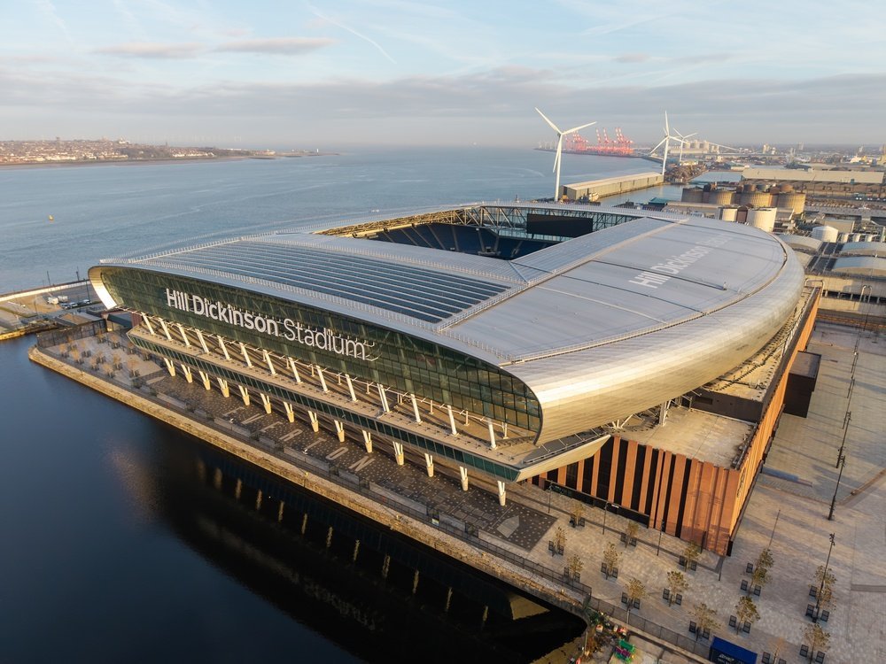 Evertons Hill Dickinson Stadium am Bramley-Moore Dock in Liverpool