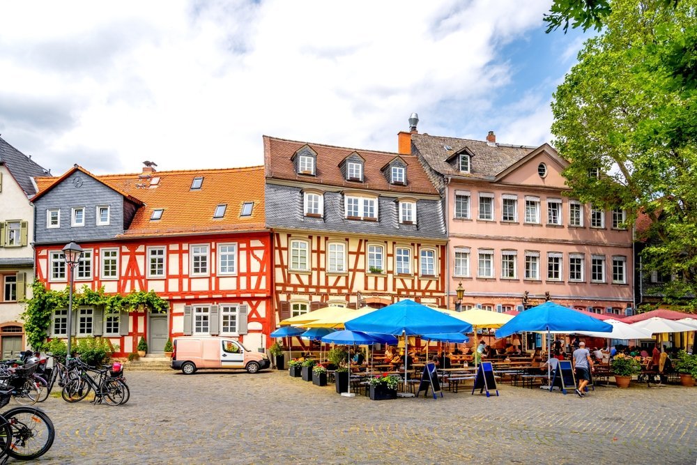 Fachwerkhäuser in der Old Town von Frankfurt-Höchst