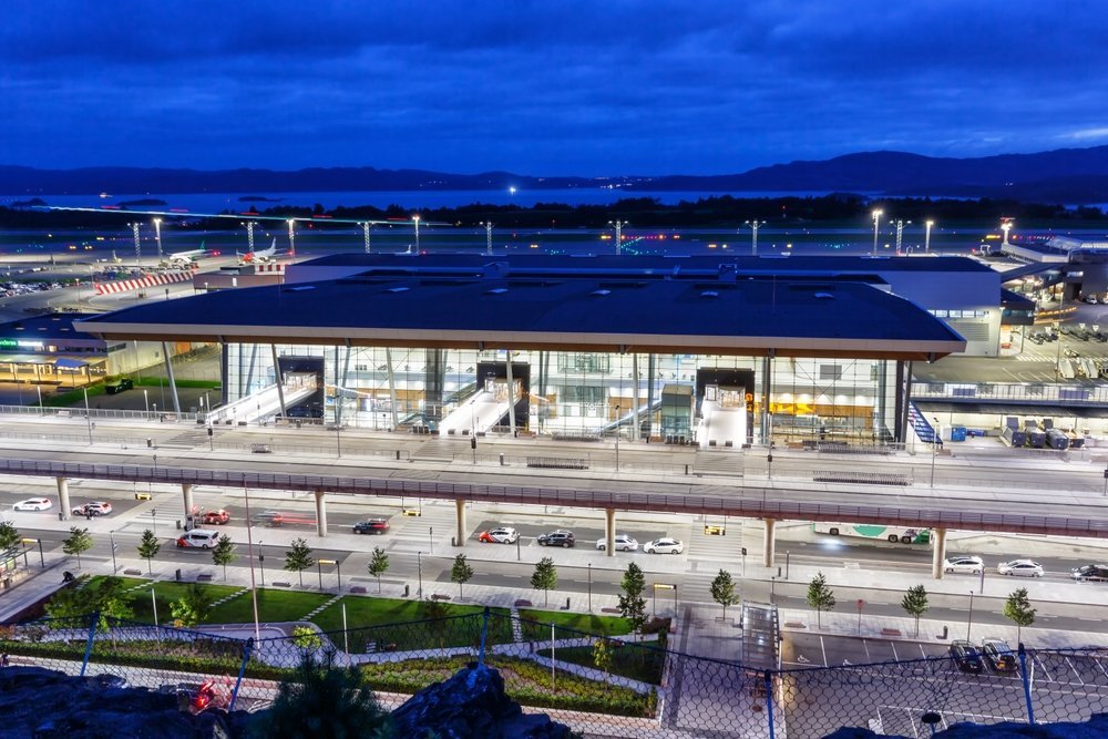 Das Terminal des Flughafens Bergen Flesland