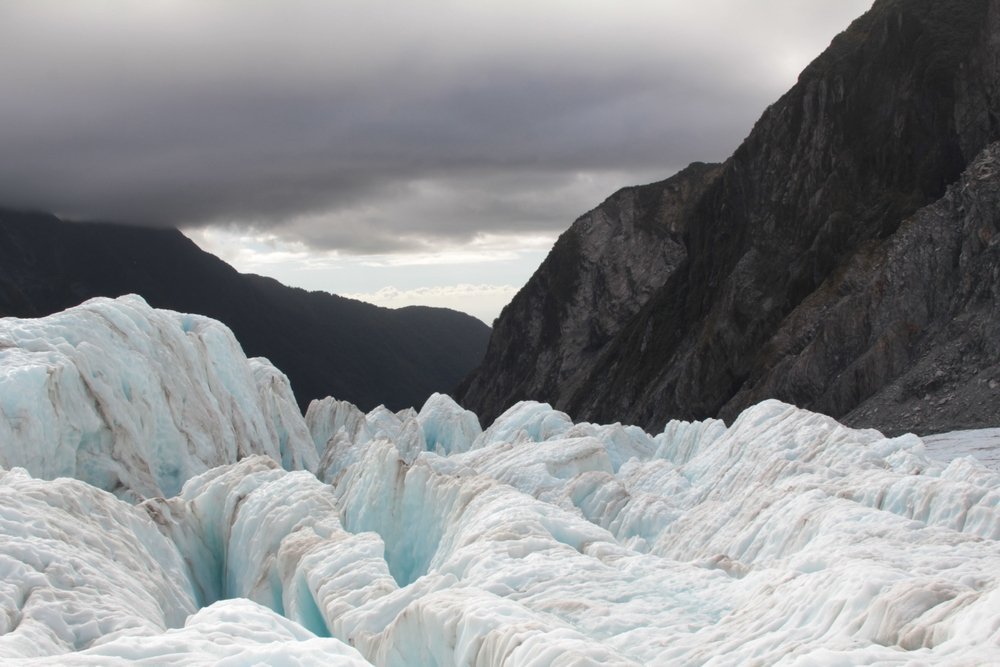 Der Franz-Josef-Gletscher in den Südalpen an der Westküste Neuseelands
