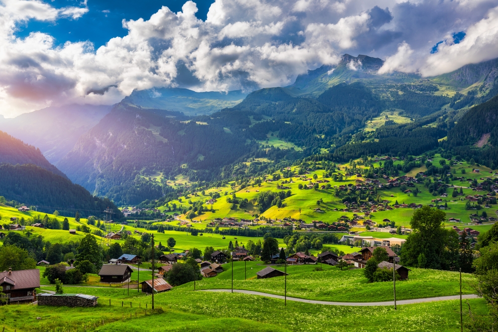 Grindelwald in den Schweizer Alpen im Sommer