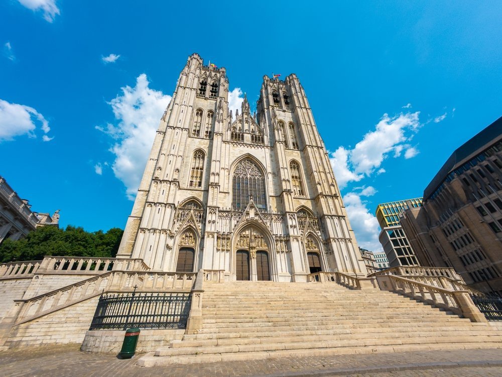 Die Kathedrale St. Michael und St. Gudula in Brüssel mit ihren beiden Türmen