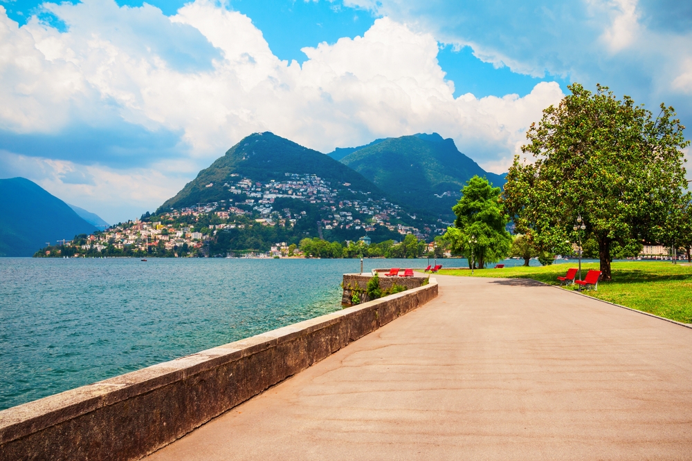Lugano und der Luganersee im Süden der Schweiz