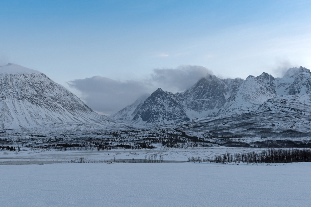 Blick über die Lyngenalpen in Lyngen