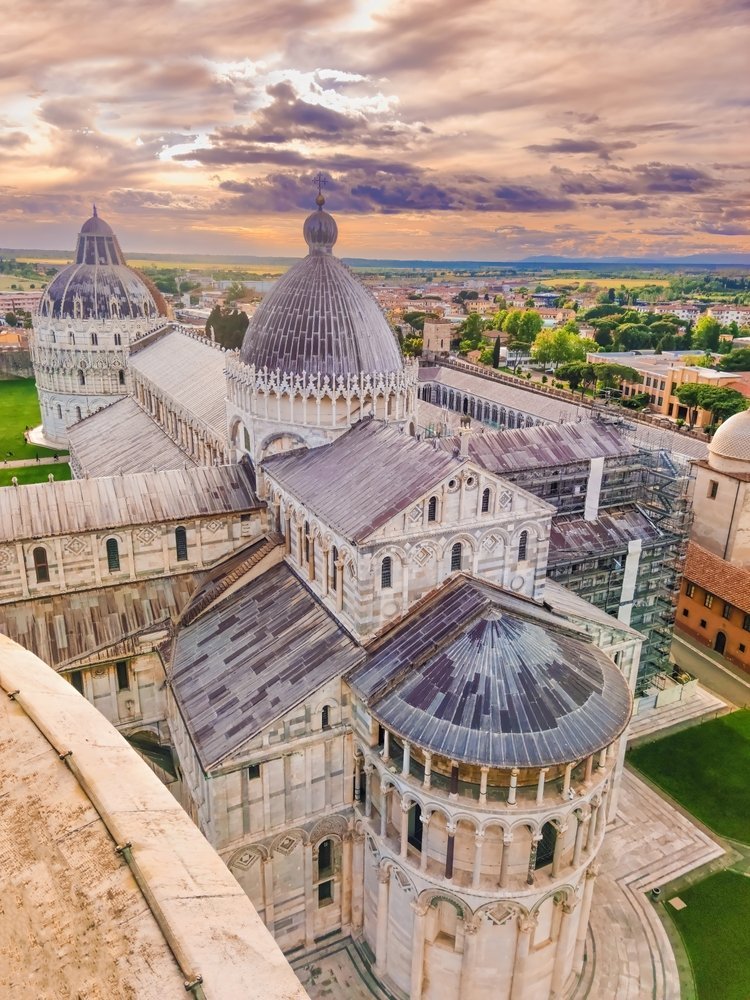 Die Piazza dei Miracoli in Pisa, Endstation des Busses 1+ ab Pisa Centrale