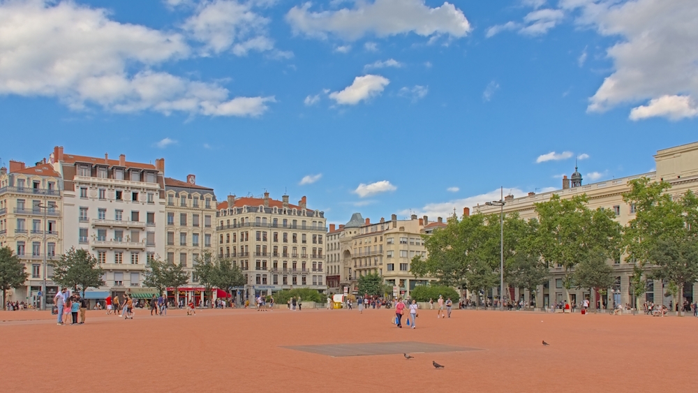Die Place Bellecour auf der Presqu'île in Lyon