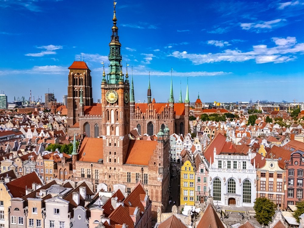 Das Rathaus in der Długa