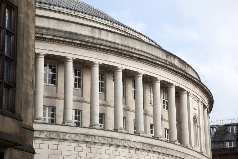 Die runde Central Library am St Peter's Square in Manchester