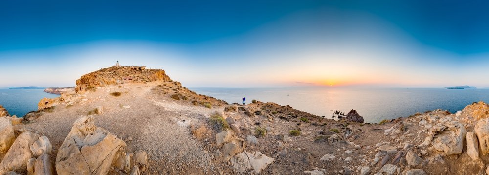 Sonnenuntergang am Leuchtturm von Akrotiri