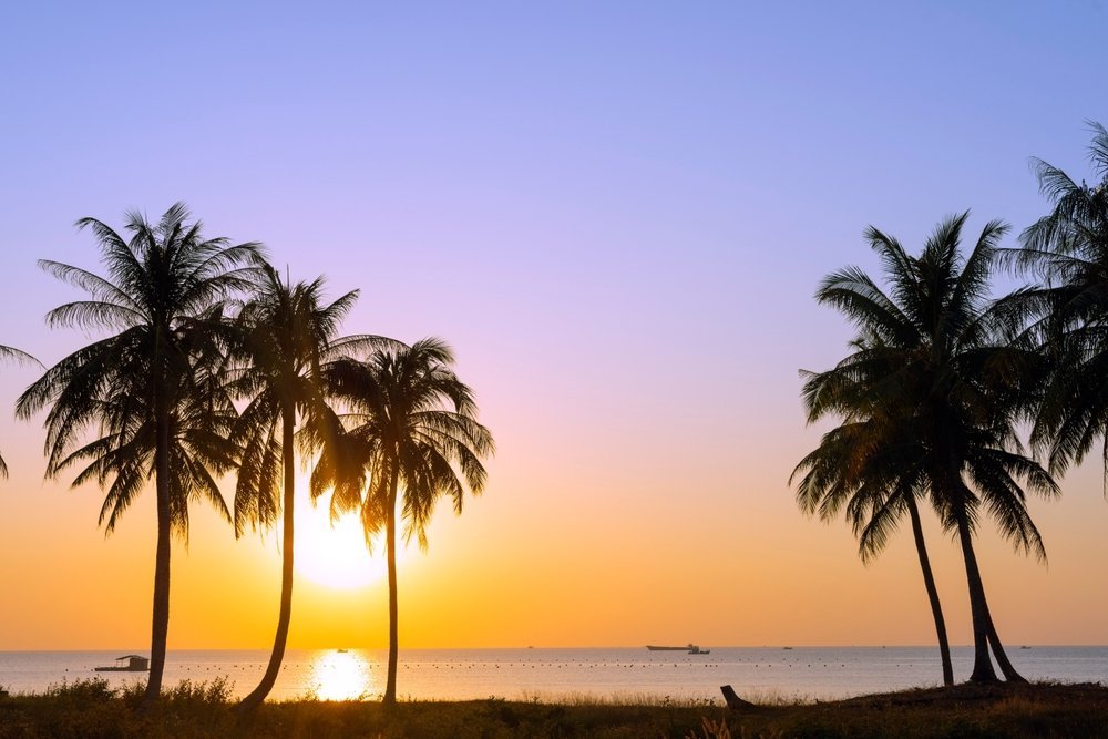 Sonnenuntergang über Long Beach auf der Insel Phu Quoc