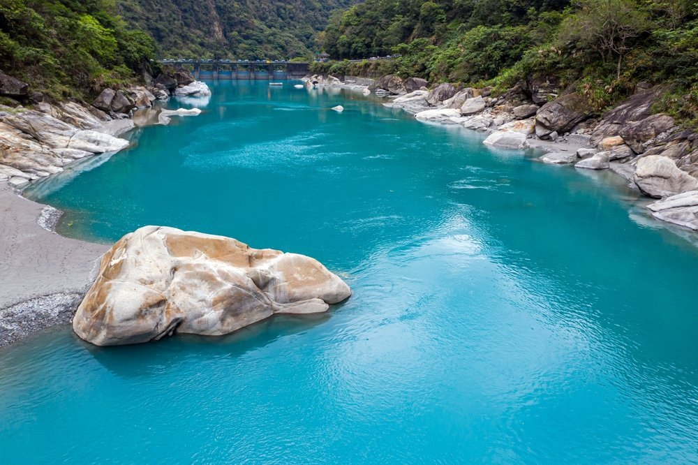 Die Taroko-Schlucht und der Fluss Liwu im Taroko-Nationalpark bei Hualien