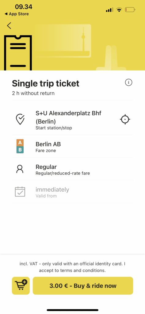 Ticket für den Nahverkehr in Berlin
