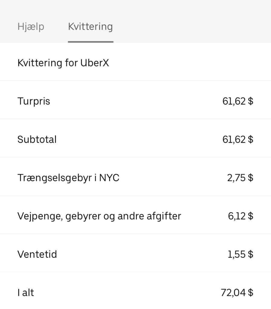Uber am JFK Flughafen New York