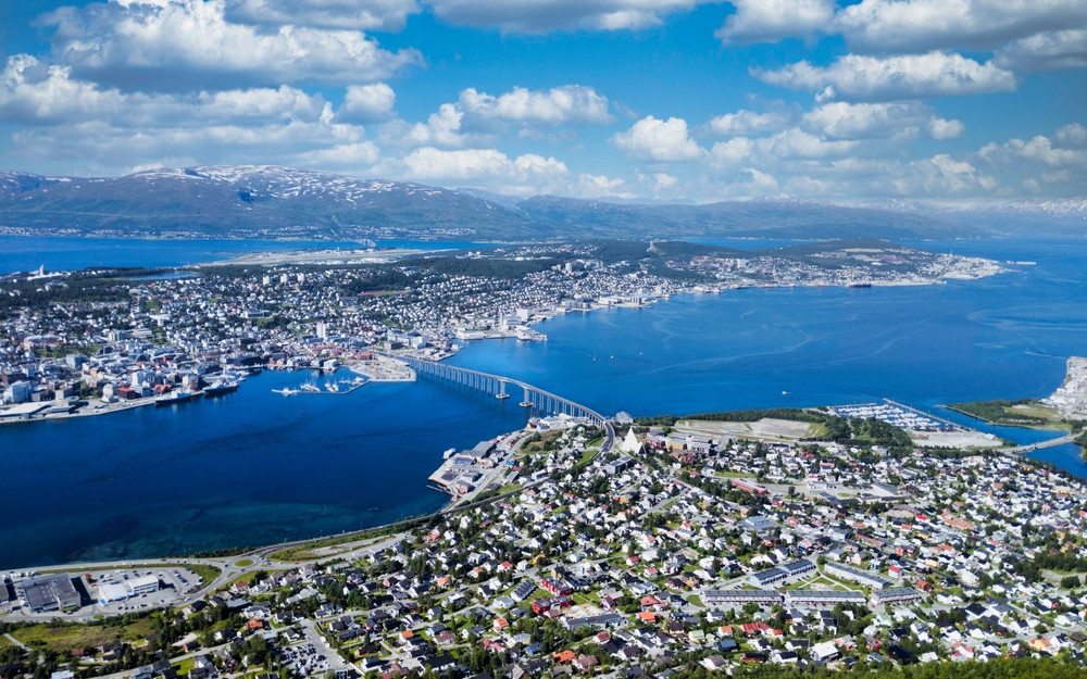 Panoramablick über Tromsø vom Berg Storsteinen