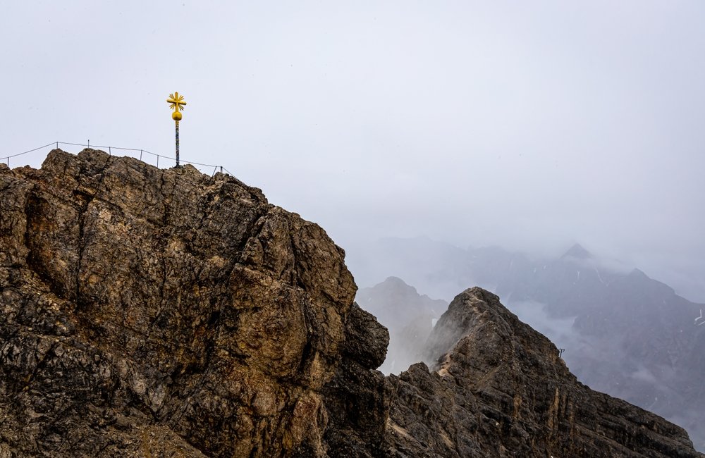 Die Zugspitze, Deutschlands höchster Berg, bei Garmisch-Partenkirchen in den Bayerischen Alpen
